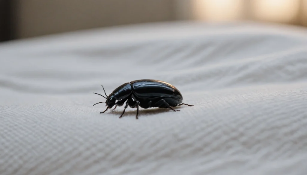 petits coléoptères noirs de 1 mm dans la chambre